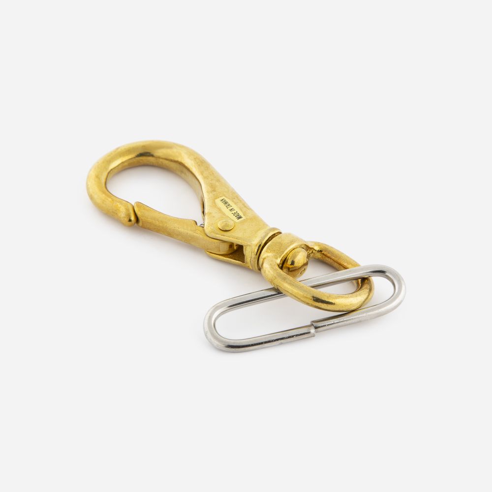 Hook, brass w. 50mm strap